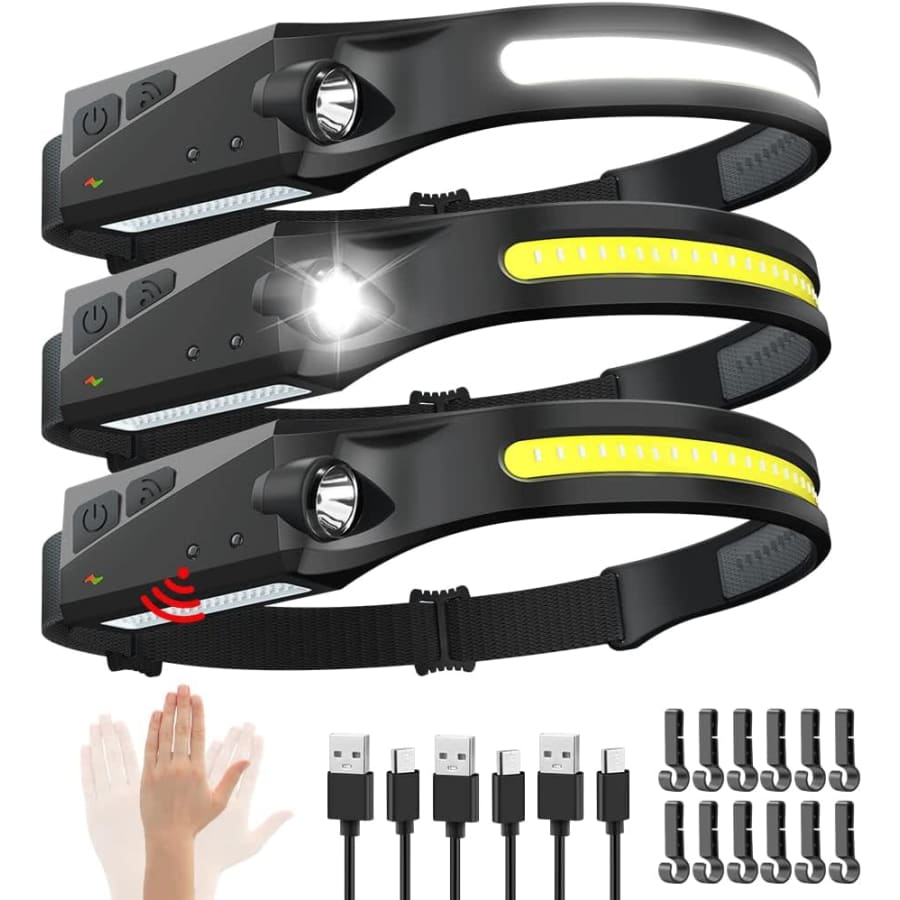 Rechargeable LED Headlamp 3-Pack: $26