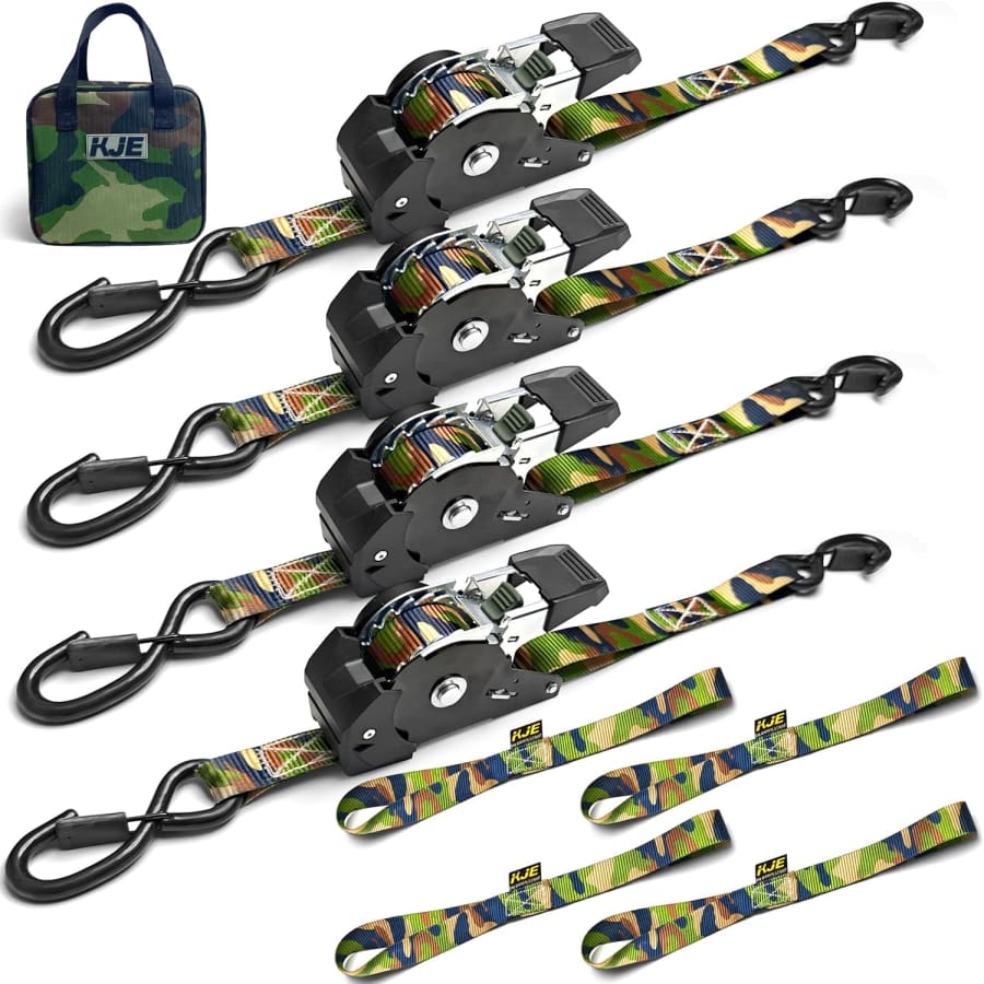 8-Piece Camo Retractable Ratchet Strap Set: $28 8-Piece Camo Retractable Ratchet Strap Set: $28