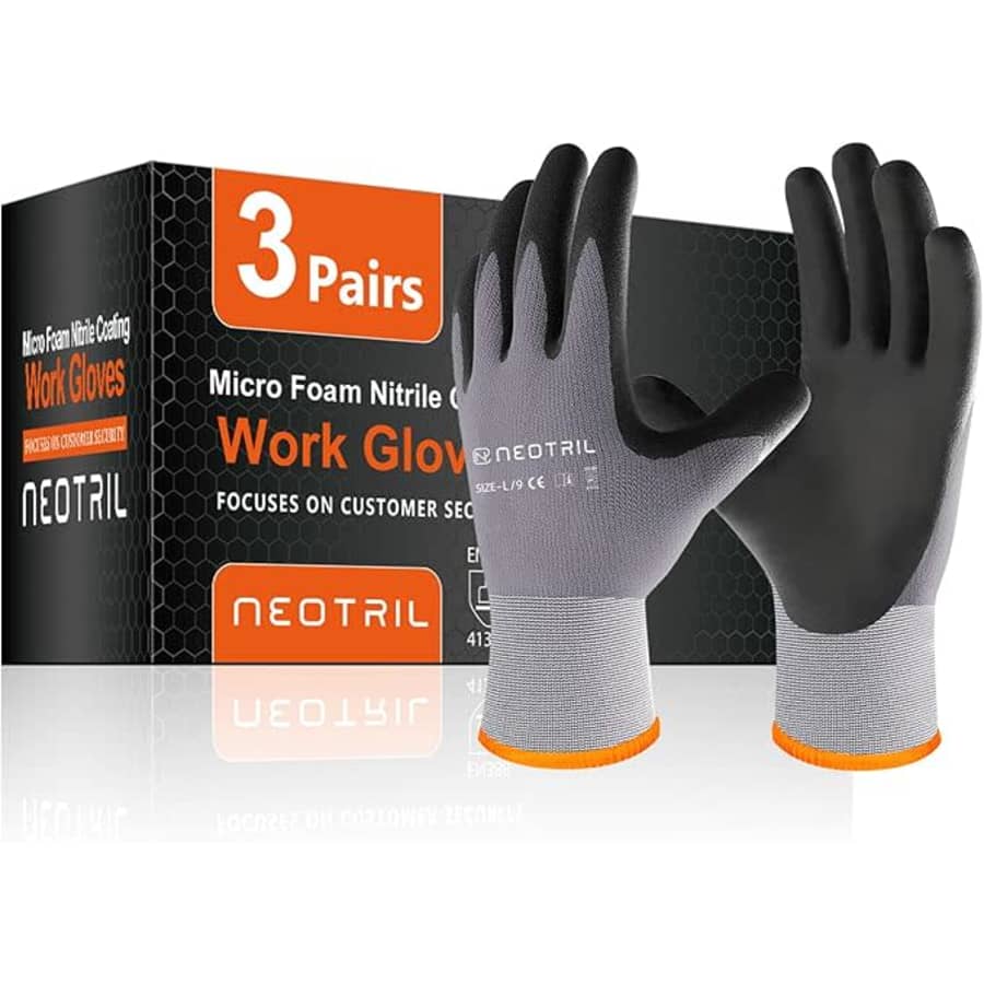 Safety Work Gloves 3-Pair Pack: $8.49 Safety Work Gloves 3-Pair Pack: $8.49