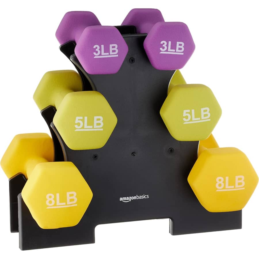 Amazon Basics Neoprene Dumbbell Hand Weight Set: $34 w/ Prime