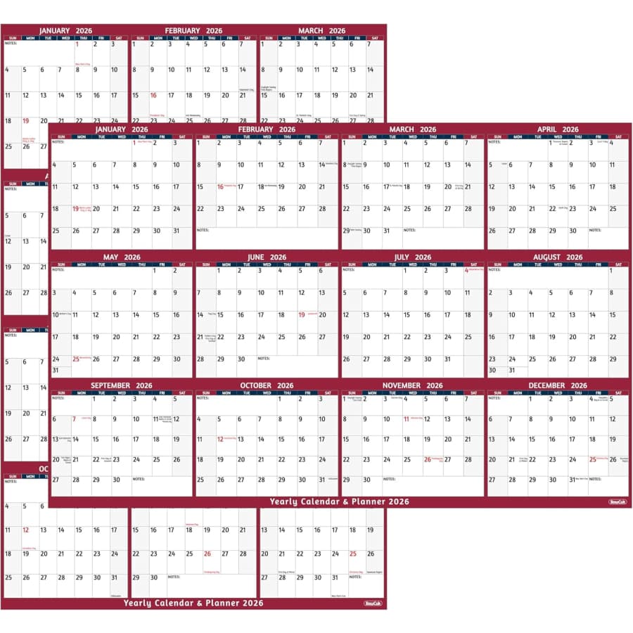 2026 Dry Erase Calendar: $3.49