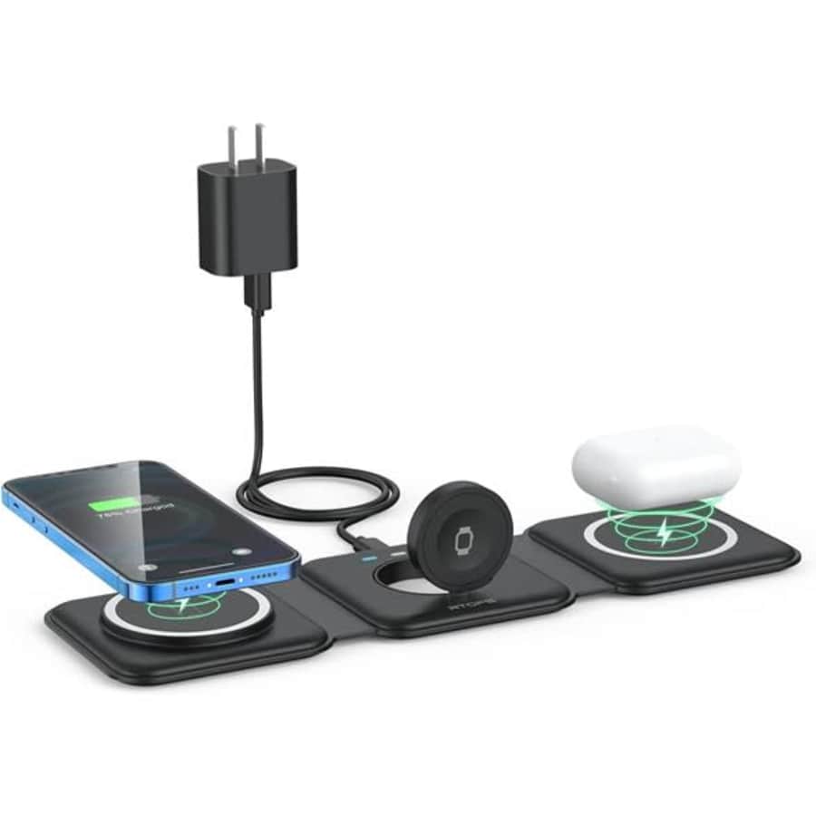 RTOPS 3-in-1 GaN Magnetic Wireless Charging Station: $8 RTOPS 3-in-1 GaN Magnetic Wireless Charging Station: $8