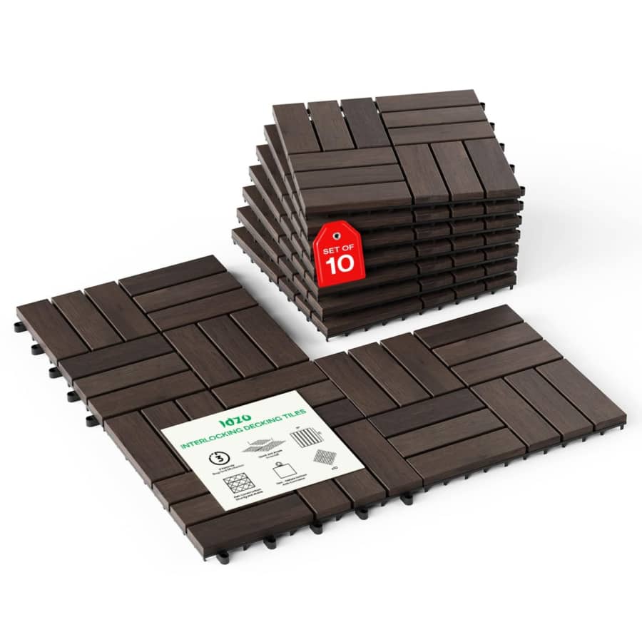 9.6-Square Foot Interlocking Deck Tiles: $24