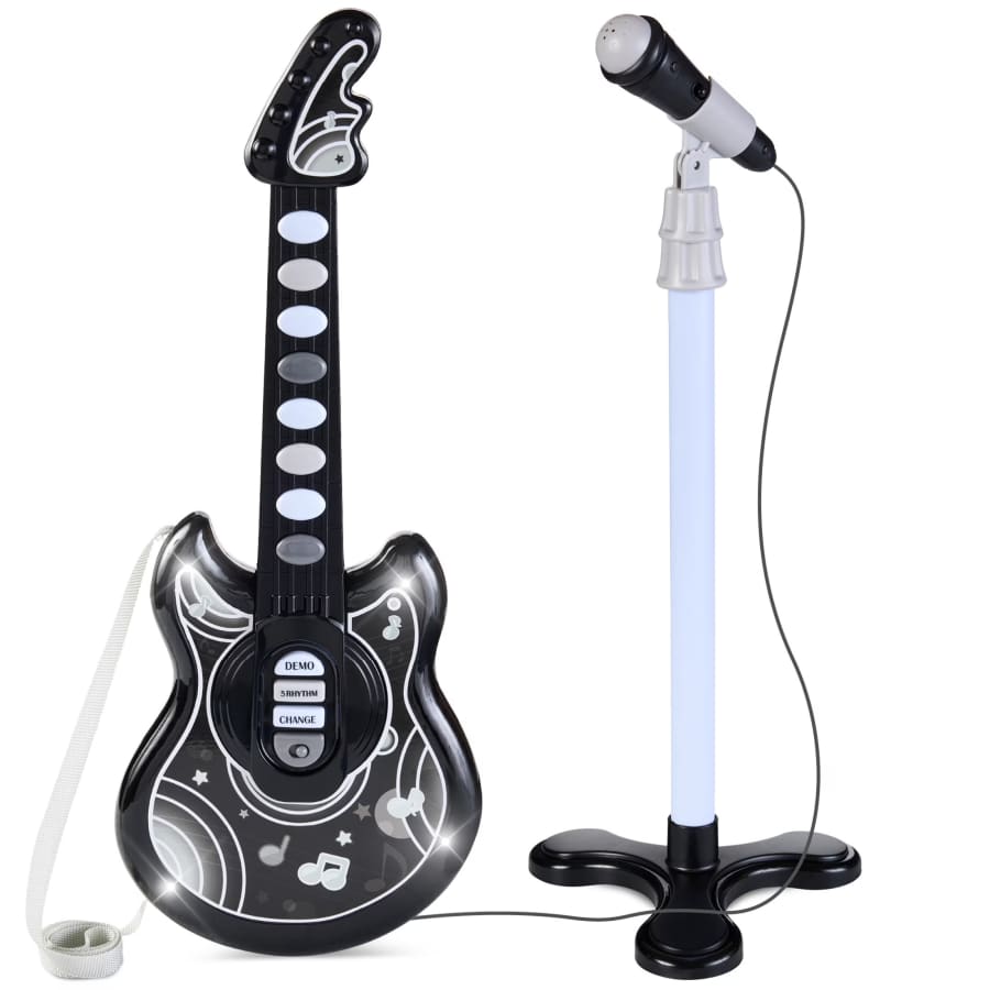 Best Choice Products Kids' Flash Guitar w/ Mic Stand: $19.99