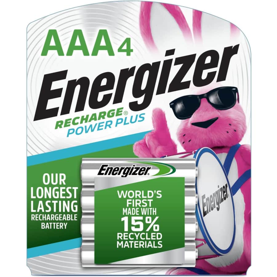 Energizer Power Plus Rechargeable AAA Batteries 4-Pack: $8.54 via Sub & Save Energizer Power Plus Rechargeable AAA Batteries 4-Pack: $8.54 via Sub & Save