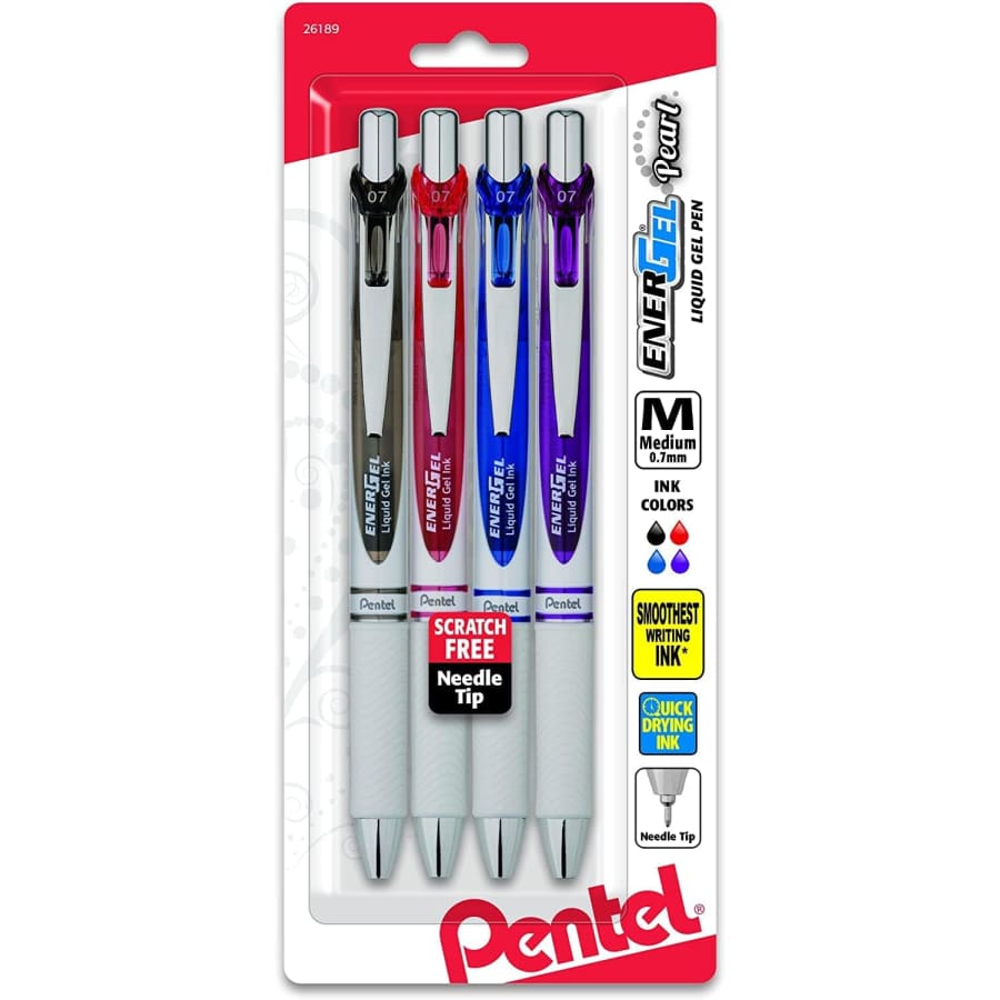 Pentel EnerGel Pearl RTX Retractable Liquid Gel Pen 4-Pack: $6.64 w/ Prime