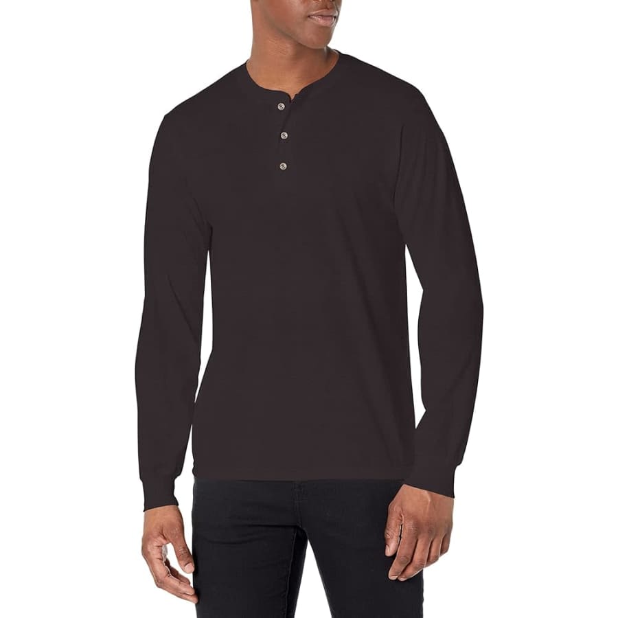 Hanes Men's Tri-Blend Henley T-Shirt: $6
