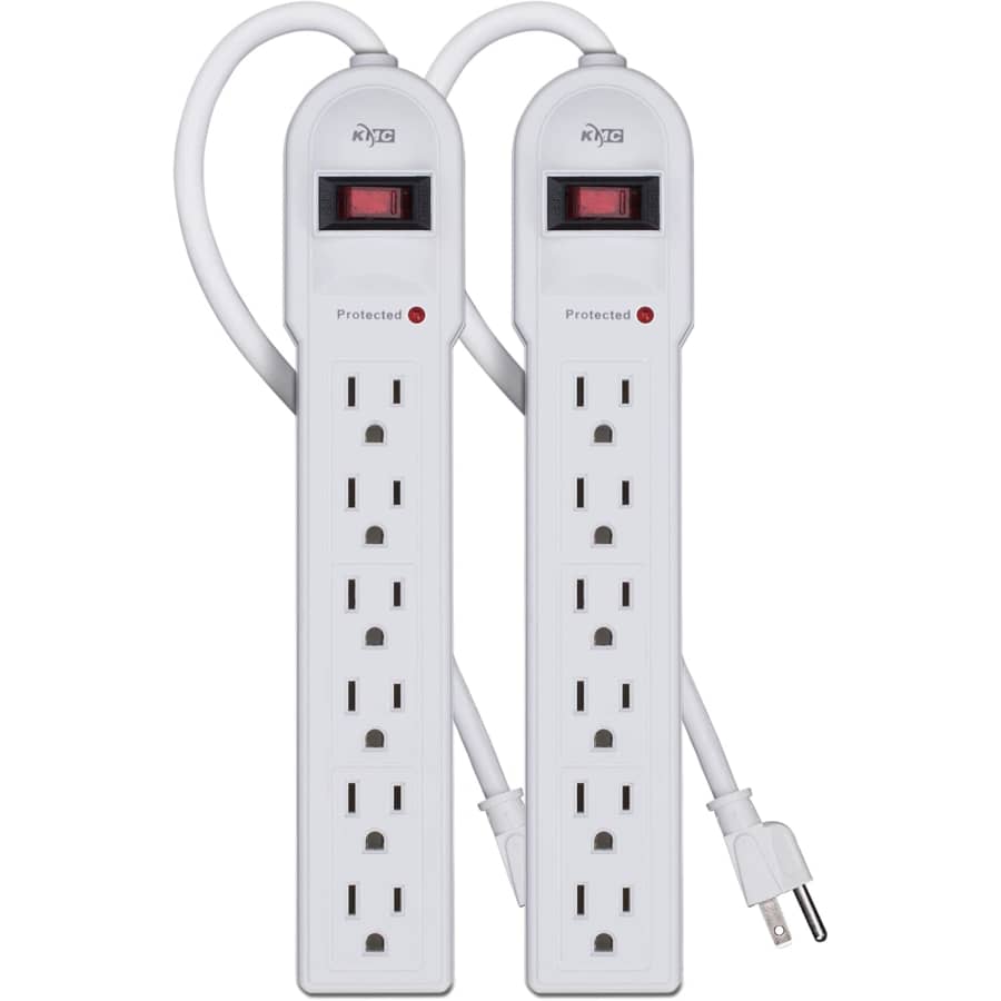 KMC 6-Outlet Surge Protector 2-Pack: $7 KMC 6-Outlet Surge Protector 2-Pack: $7