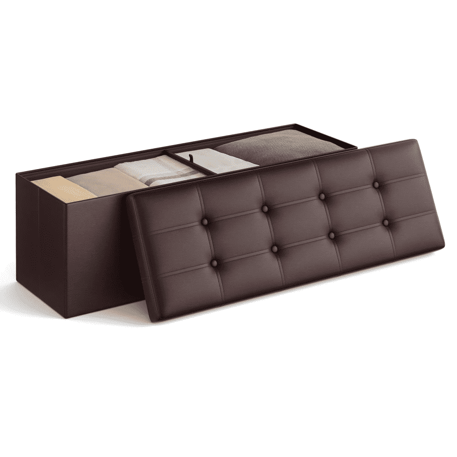 Songmics 43" Folding Storage Ottoman Bench: $26
