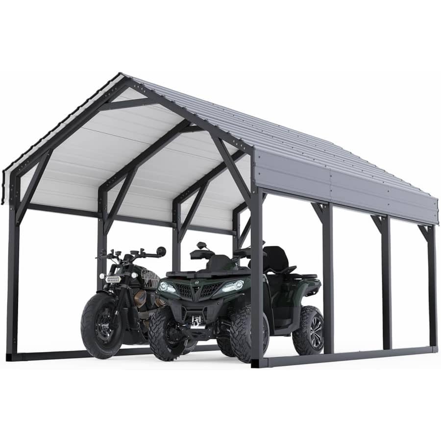 Garveelife 12x13-Foot Metal Carport Shed: $325