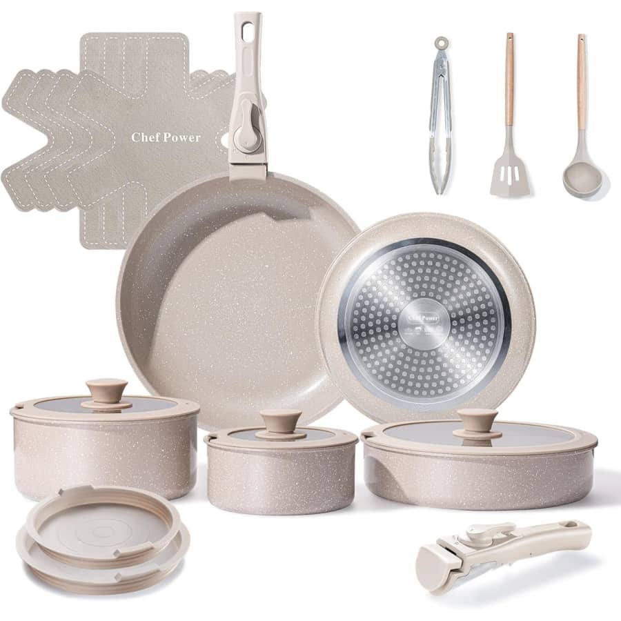 Chef Power Ceramic Nonstick Cookware 19-Piece Set: $60