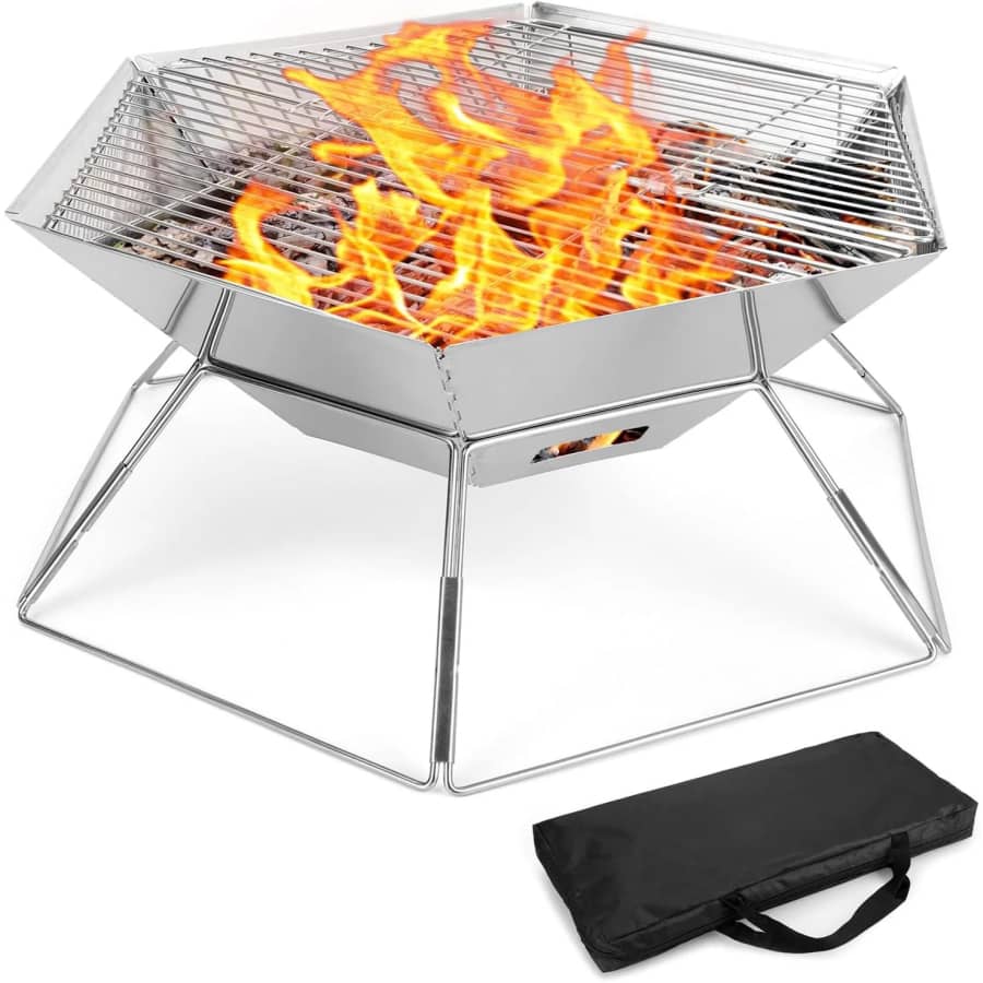 17" Folding Hexagonal Charcoal Grill: $24.99 17" Folding Hexagonal Charcoal Grill: $24.99