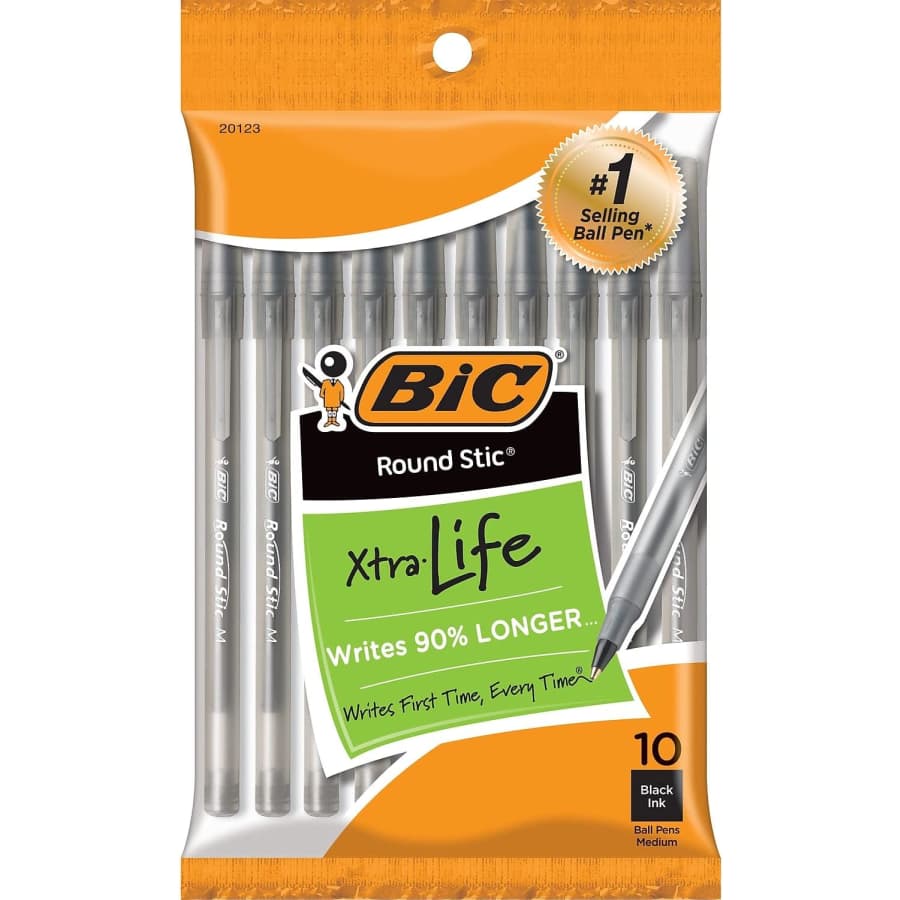 BIC Round Stic Xtra Life Ballpoint Pen 10-Pack: 86 cents via Sub & Save BIC Round Stic Xtra Life Ballpoint Pen 10-Pack: 86 cents via Sub & Save