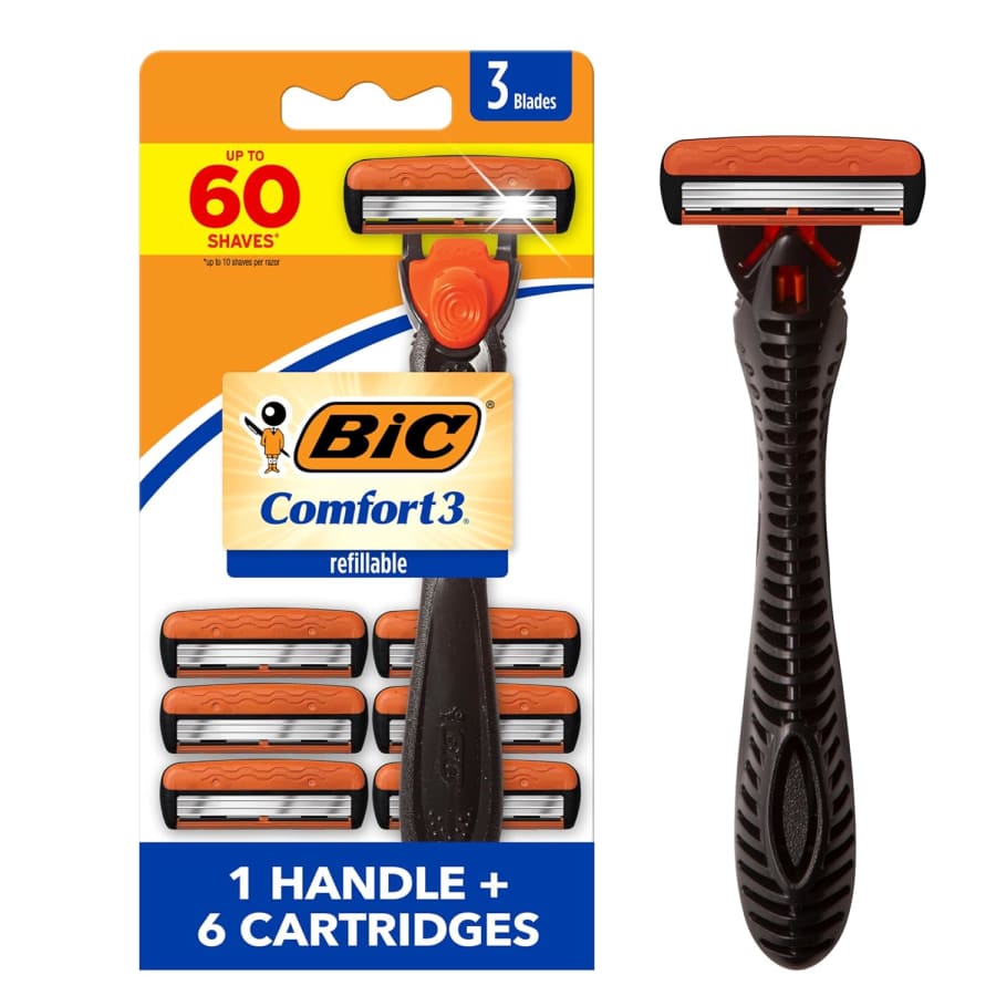 BIC Comfort 3 Refillable Three-Blade Disposable Razor 2-Pack w/ 12 Cartridges: $7.70 via Sub & Save BIC Comfort 3 Refillable Three-Blade Disposable Razor 2-Pack w/ 12 Cartridges: $7.70 via Sub & Save
