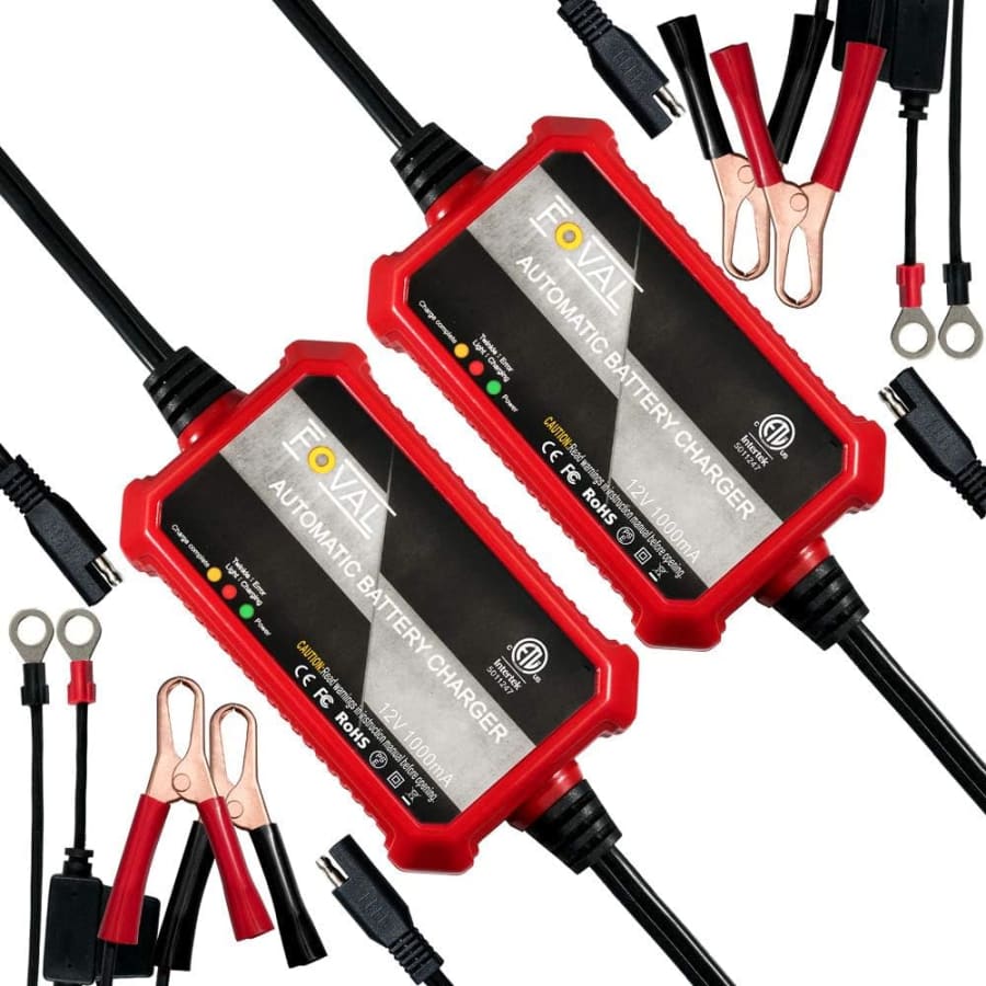 Foval 1000mA 12V Automatic Trickle Battery Charger 2-Pack: $32