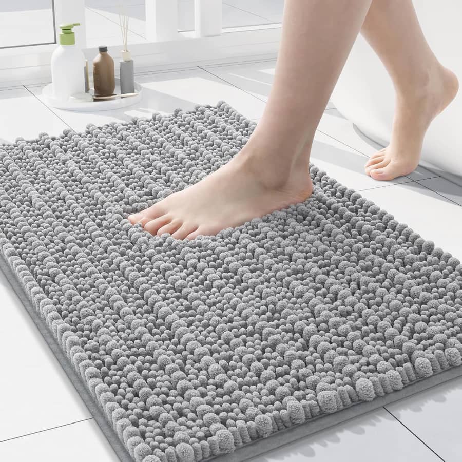 24" x 16" Chenille Bathroom Rug Mat: $6.64