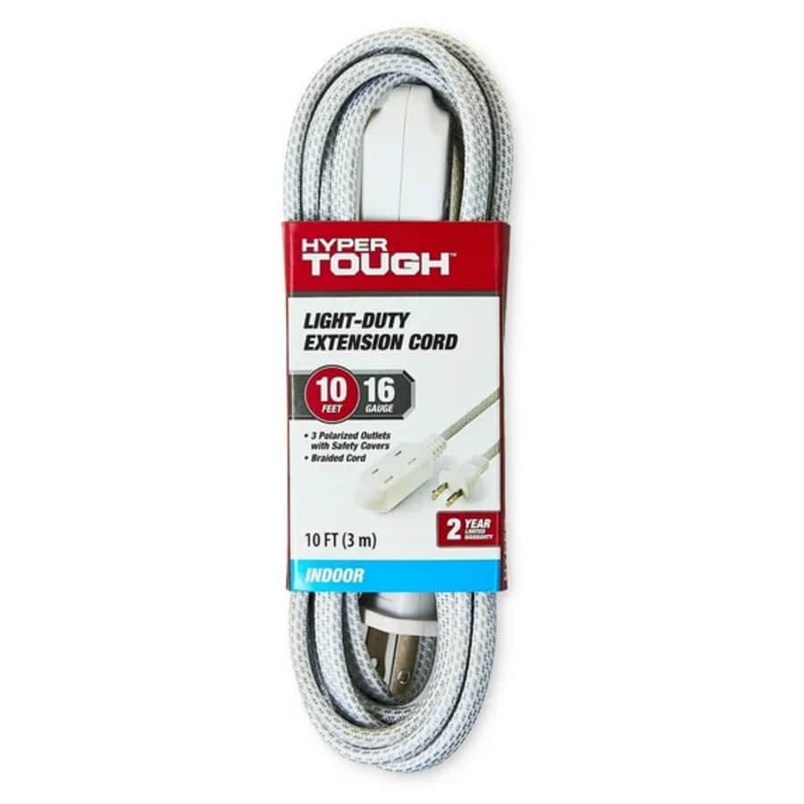 Hyper Tough 10-Foot 3-Outlet Light-Duty Extension Cord: $5.97 Hyper Tough 10-Foot 3-Outlet Light-Duty Extension Cord: $5.97