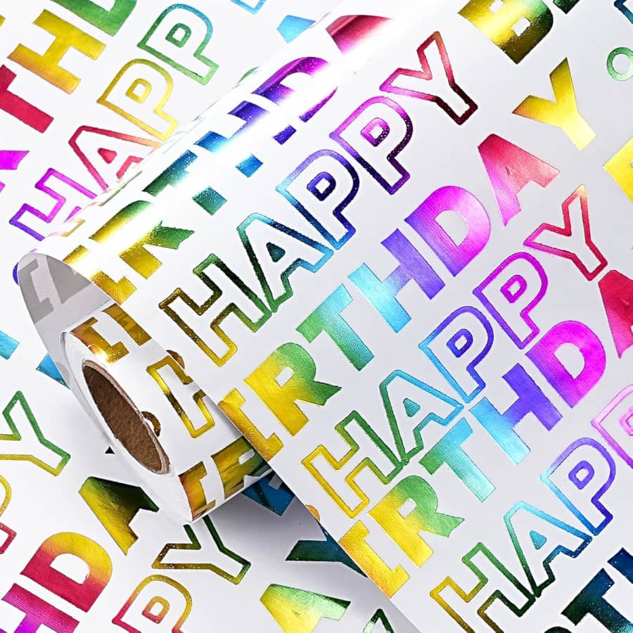 Birthday 23-sq. ft. Wrapping Paper Roll: $5