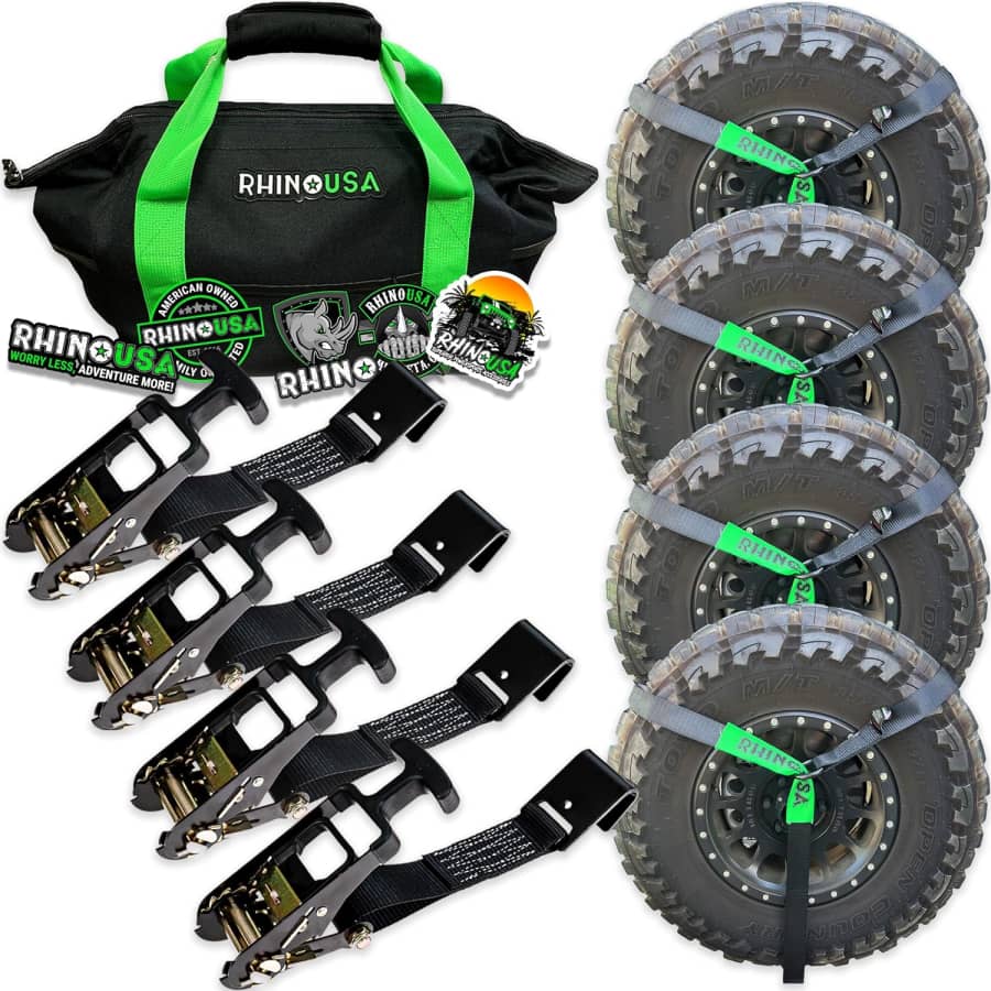 Rhino USA Car Tie Down Straps w/ Hooks 4-Pack: $111