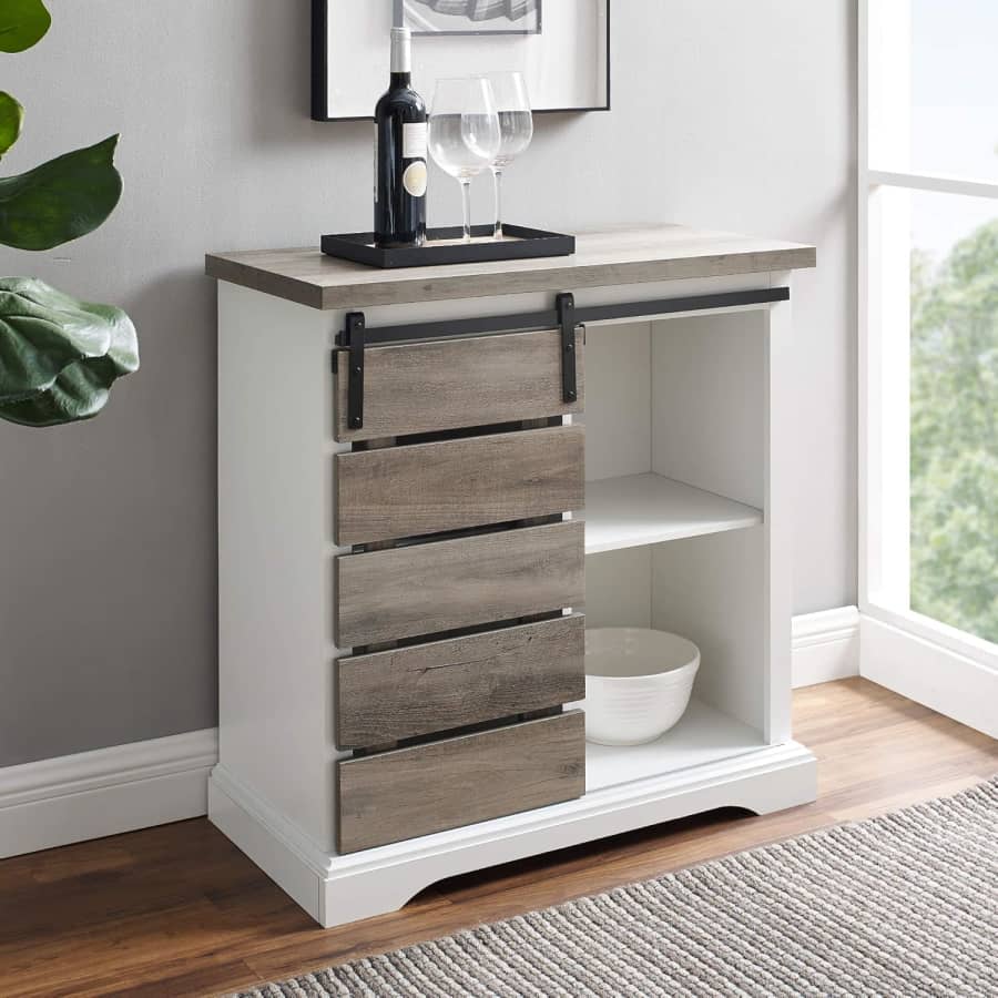 Walker Edison Willa 32" Modern Farmhouse Sliding Door Storage Console: $98 Walker Edison Willa 32" Modern Farmhouse Sliding Door Storage Console: $98