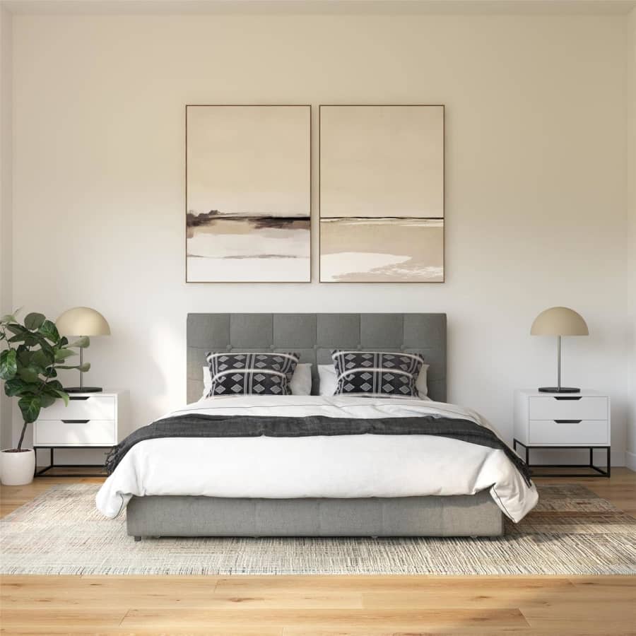 DHP Rose Upholstered Queen Platform Bed w/ Storage: $97