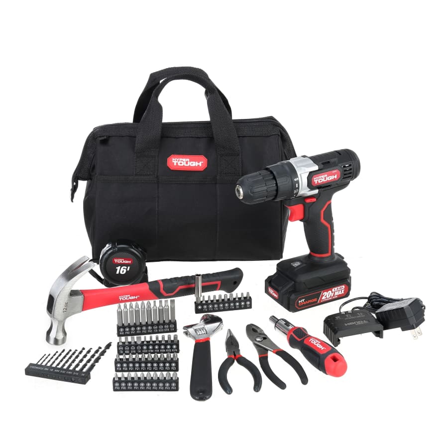 Hyper Tough 20V Max Lithium-Ion 3/8" Cordless Drill 70-Piece Set: $36 Hyper Tough 20V Max Lithium-Ion 3/8" Cordless Drill 70-Piece Set: $36