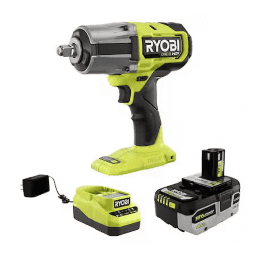 Ryobi One+ 18V Brushless Cordless 4-Mode 1/2" High Torque Impact Wrench Kit w/ 4.0 Battery and Charger: $149