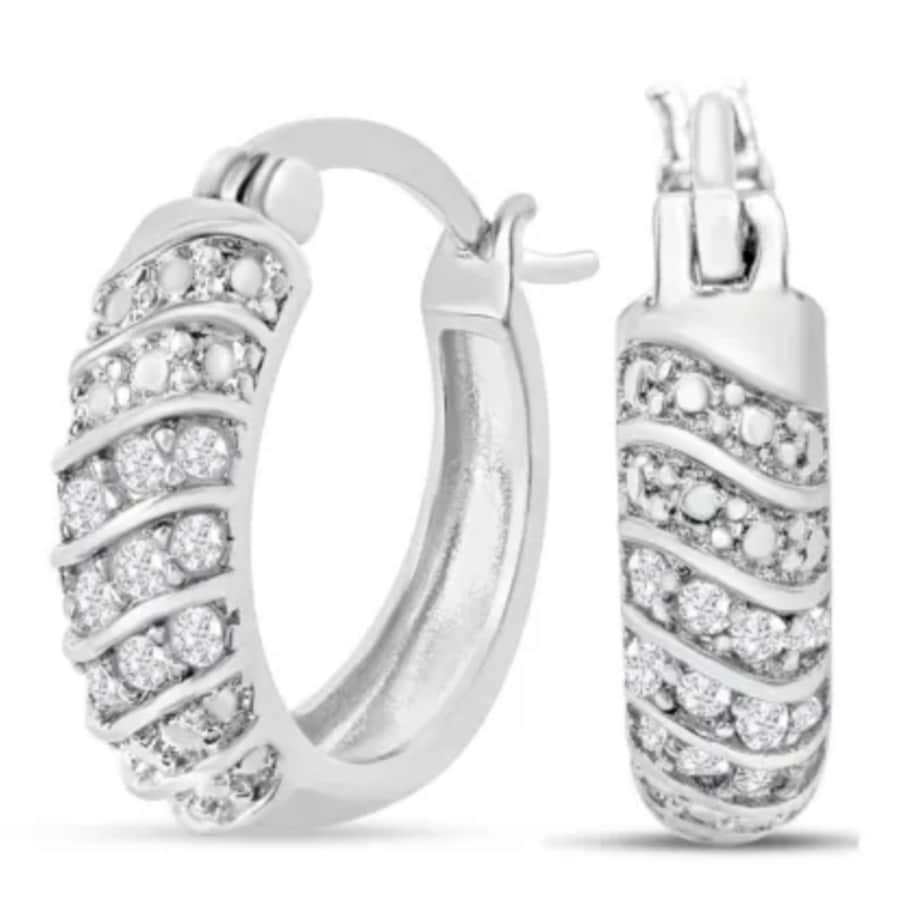 1/2" 1/4-TCW 4-Row Diamond Hoop Earrings: $25 1/2" 1/4-TCW 4-Row Diamond Hoop Earrings: $25