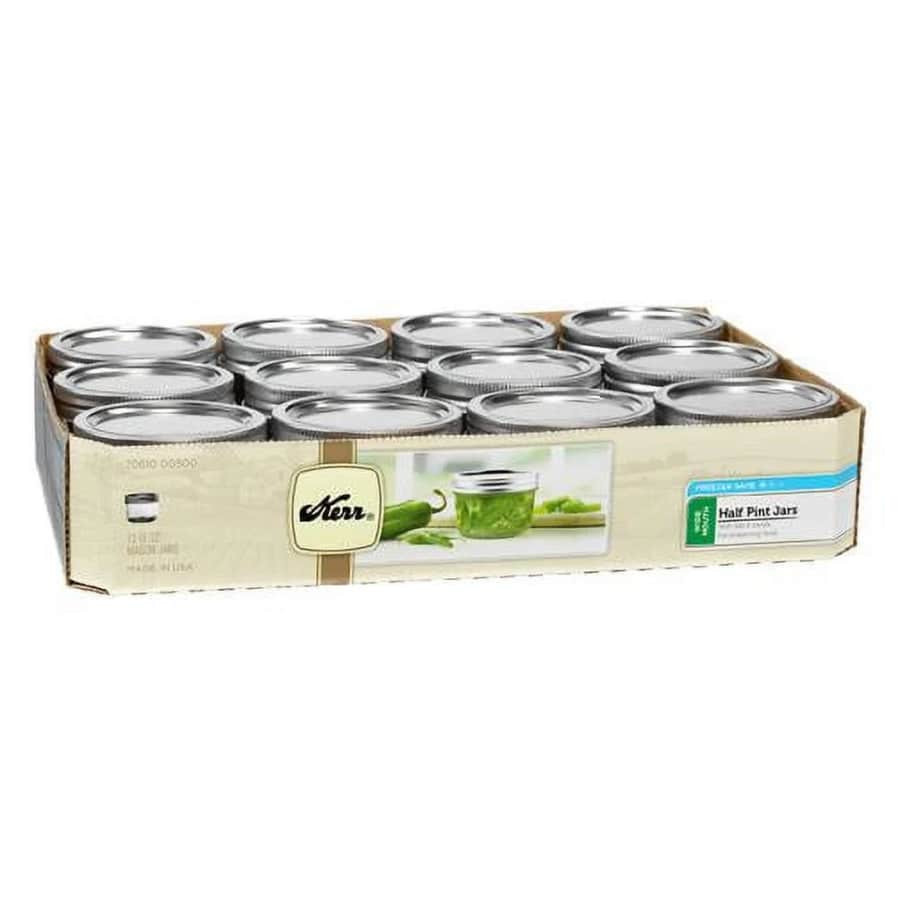 Kerr Wide-Mouth Half-Pint Mason Canning Jars 12-Pack: $7