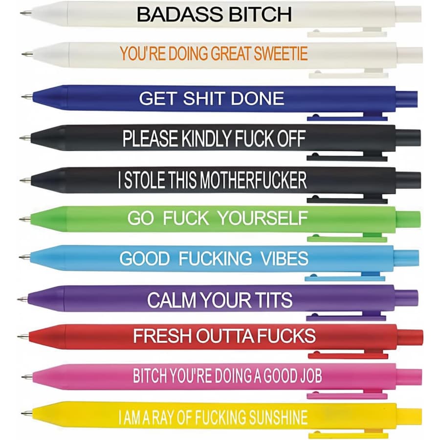 11-Piece Funny Adult Ballpoint Pen Set: $6.99 11-Piece Funny Adult Ballpoint Pen Set: $6.99