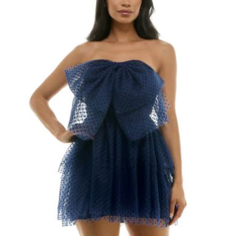 B Darlin Junior Women's Bow-Trim Polka-Dot Strapless Dress: $19.76 B Darlin Junior Women's Bow-Trim Polka-Dot Strapless Dress: $19.76