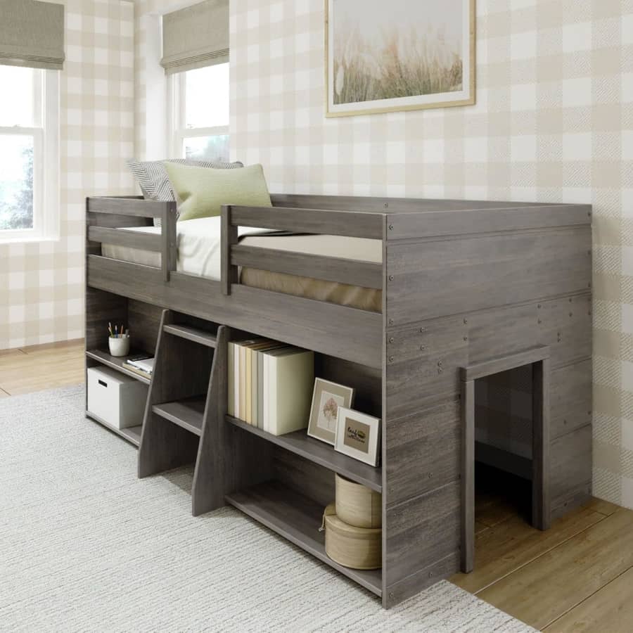 Max & Lily Modern Farmhouse Low Loft Bed: $365 Max & Lily Modern Farmhouse Low Loft Bed: $365