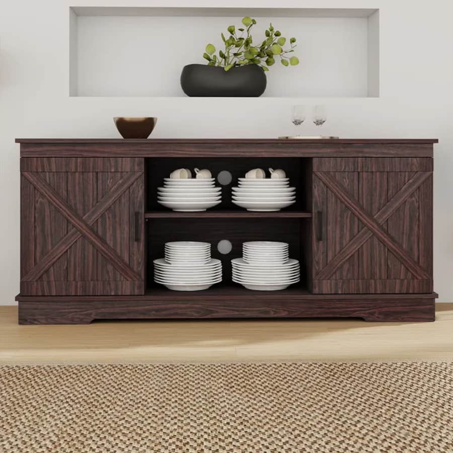 Yitahome Farmhouse 59.5" Sideboard w/ Barn Door: $129.99 Yitahome Farmhouse 59.5" Sideboard w/ Barn Door: $129.99