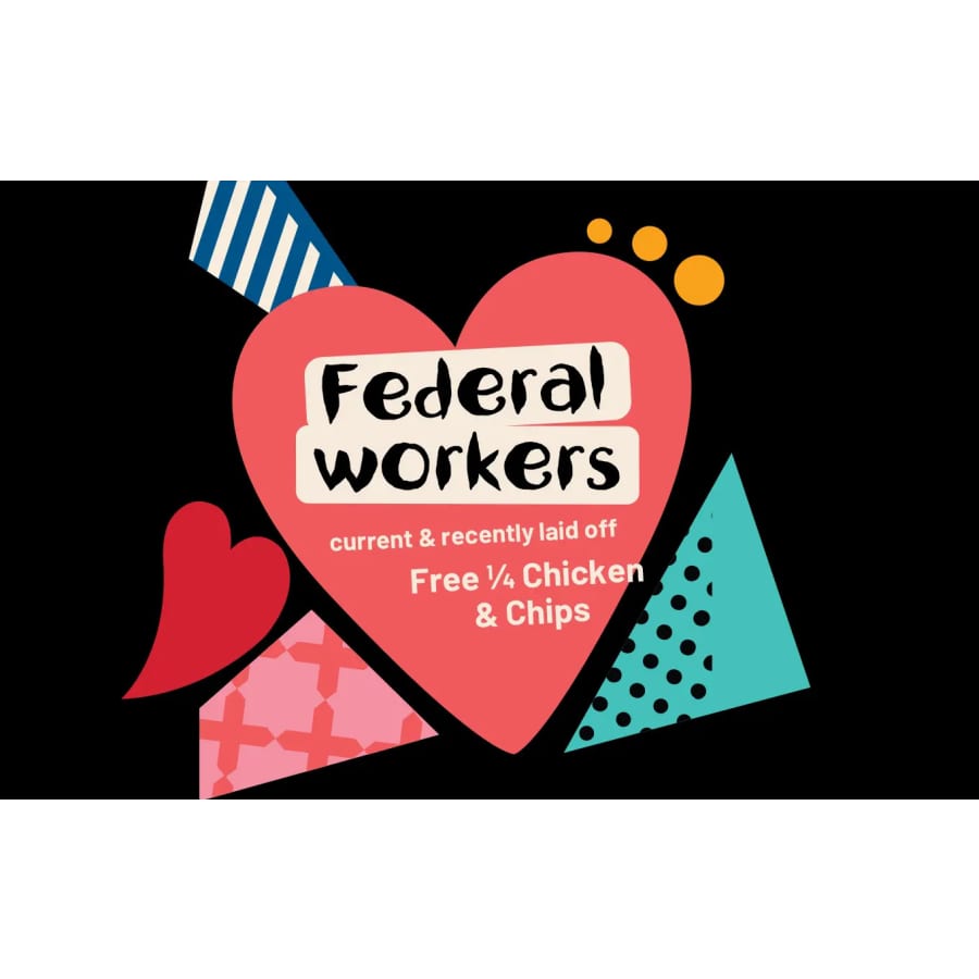 Nando's 1/4th Chicken and Chips: Free for federal workers today only