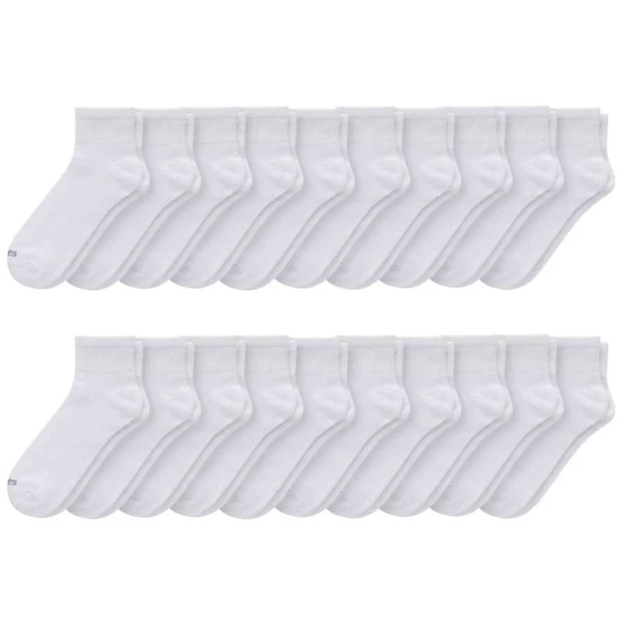 Hanes Men's Moisture-Wicking Ankle Socks 20-Pair Pack: $12