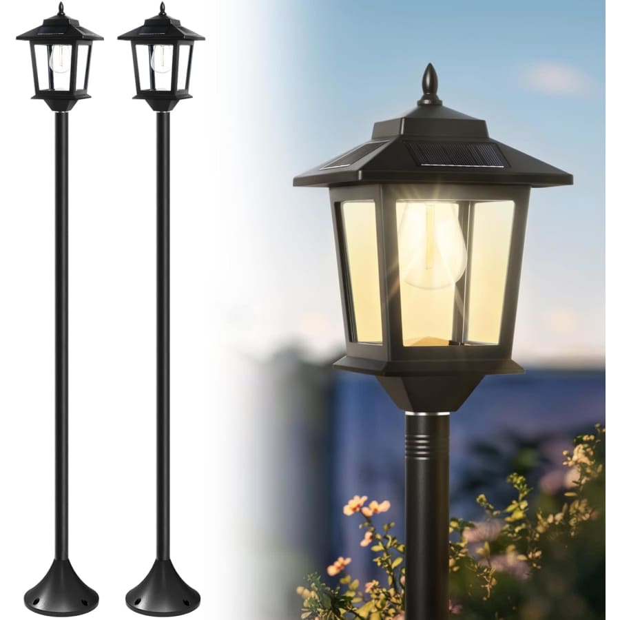63" Solar Lamp Post 2-Pack: $34