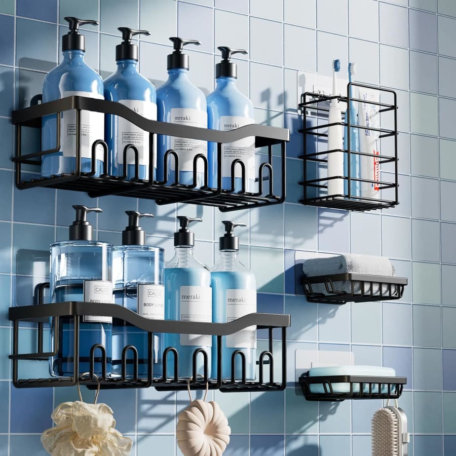 Eudele 5-Piece Rustproof Stainless Steel Shower Caddy Set: $9.09 Eudele 5-Piece Rustproof Stainless Steel Shower Caddy Set: $9.09