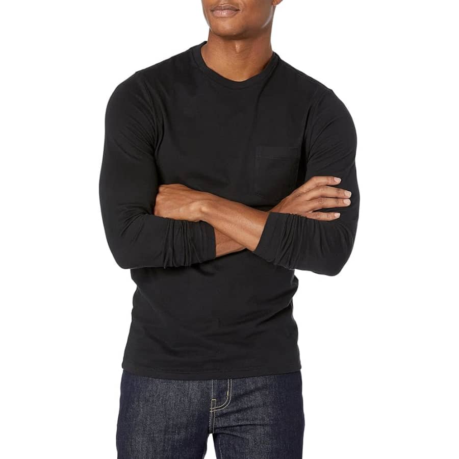 Amazon Essentials Men's Slim-Fit Long-Sleeve T-Shirt: $10 Amazon Essentials Men's Slim-Fit Long-Sleeve T-Shirt: $10
