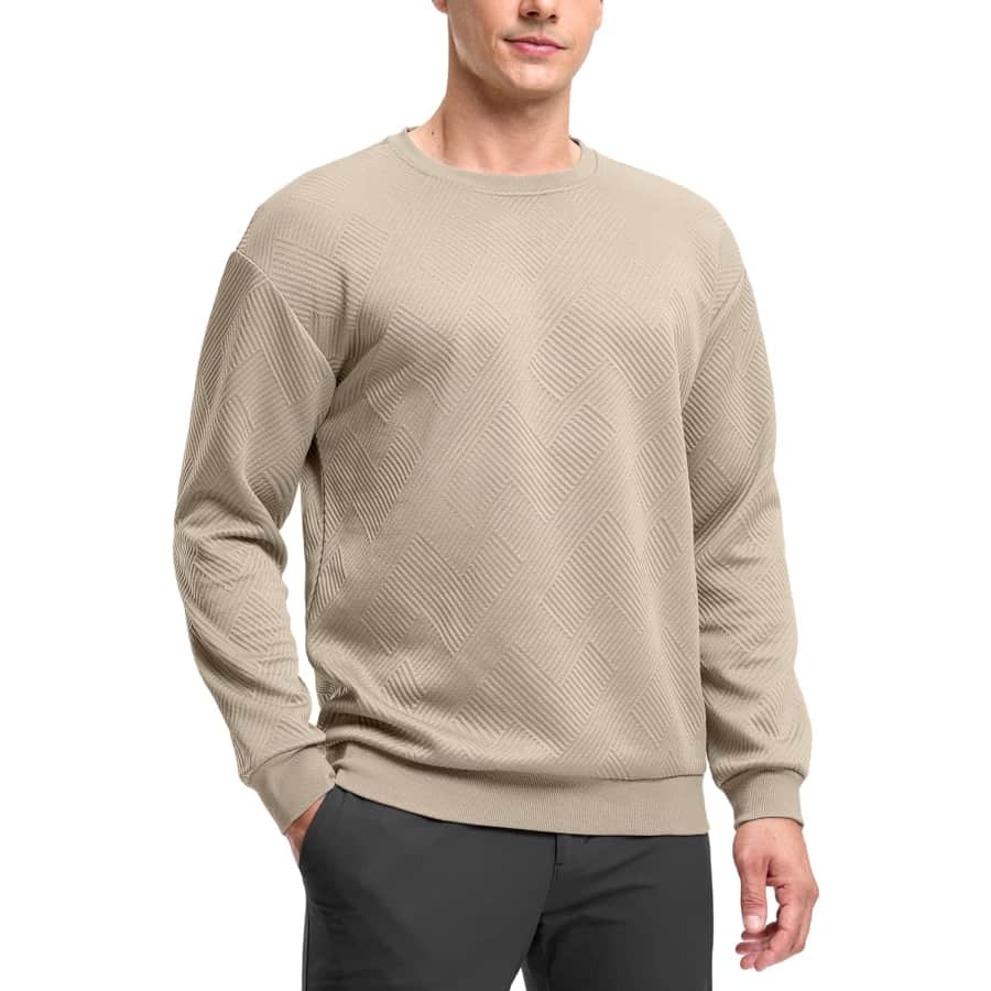 G Gradual Men's Geometric Textured Crewneck Sweatshirt: $13.49