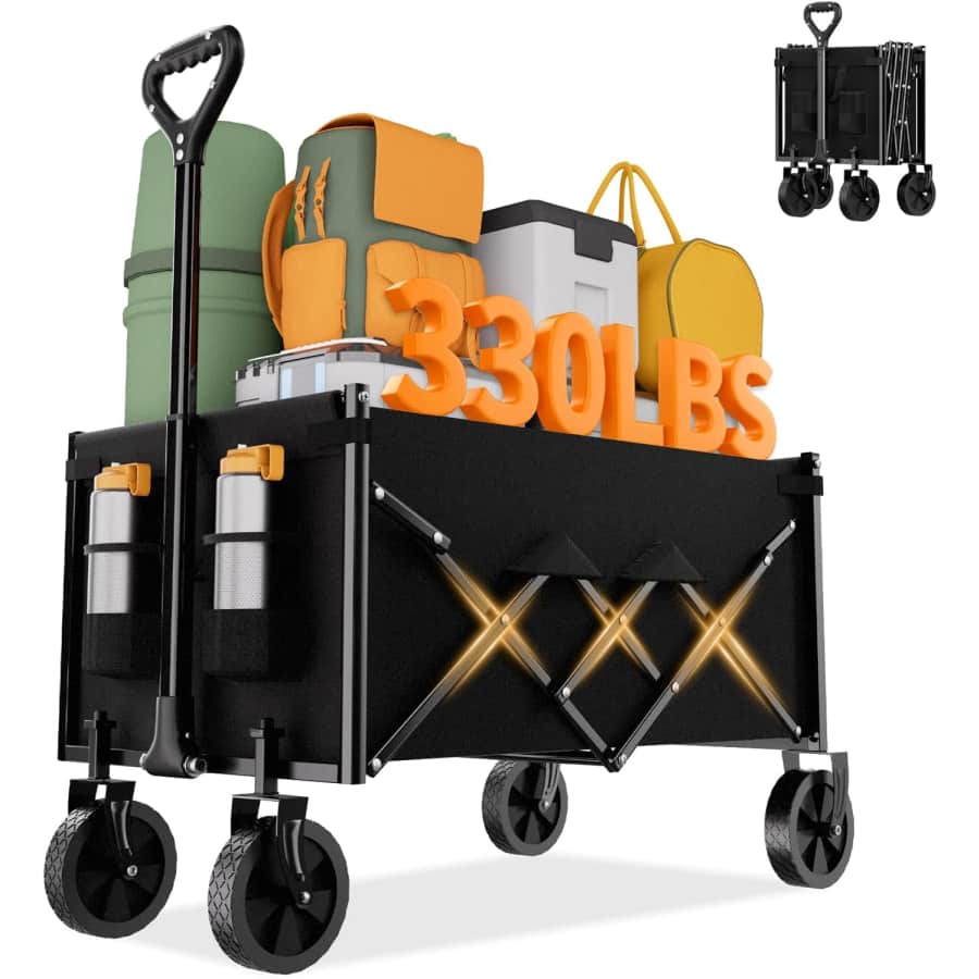 100L Collapsible Wagon with All-Terrain Wheels: $29.99