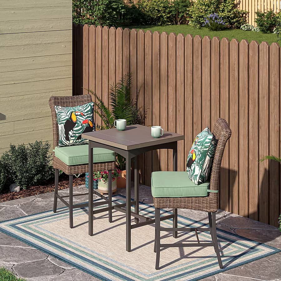 allen + roth Isla Park 3 Wicker Balcony Height Patio Dining Set: $199 allen + roth Isla Park 3 Wicker Balcony Height Patio Dining Set: $199