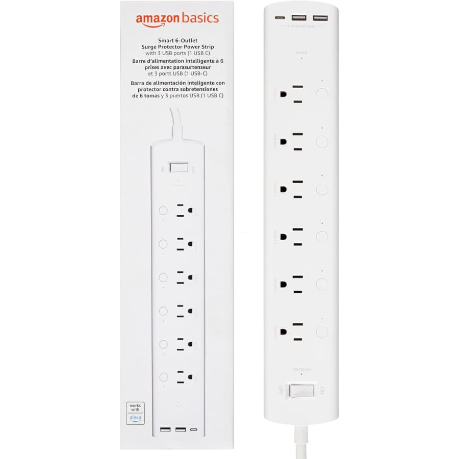 Amazon Basics 6-Outlet Smart Plug Power Strip: $24 Amazon Basics 6-Outlet Smart Plug Power Strip: $24
