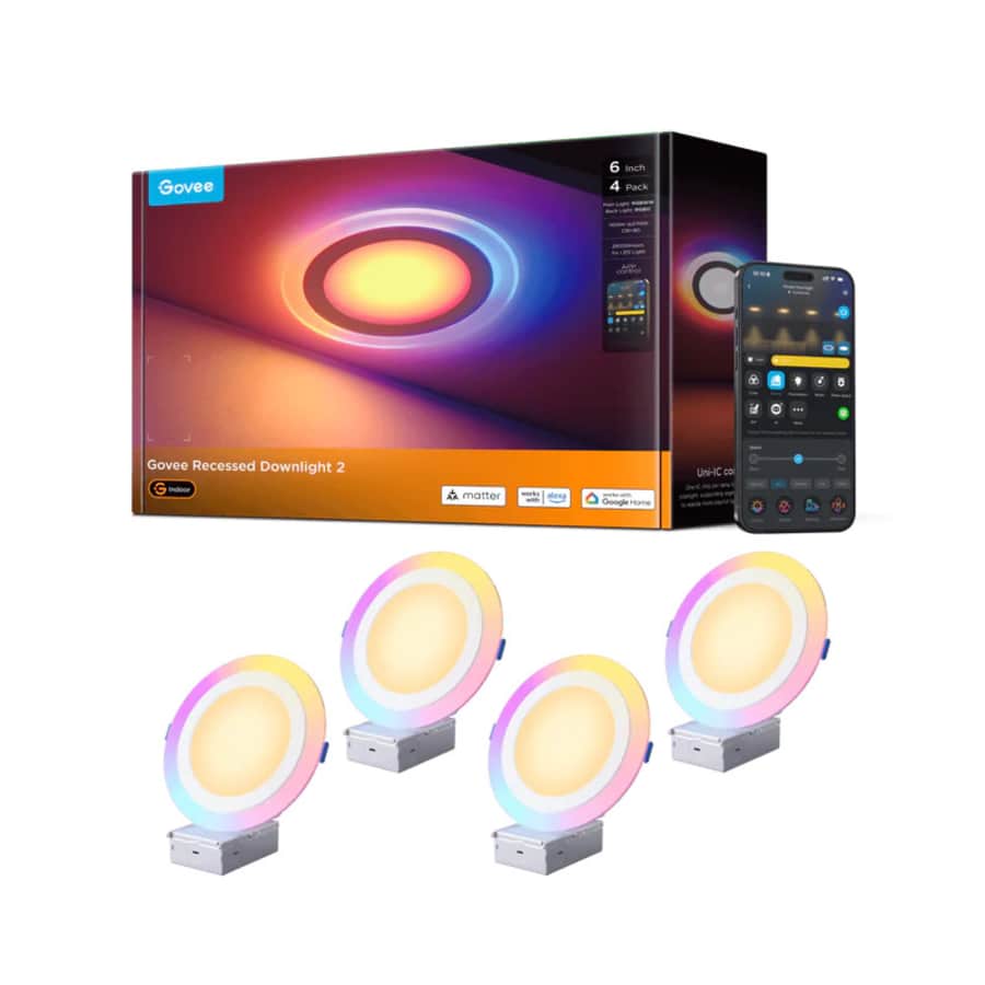 Govee 4" x 6" Smart Recessed Lights Pro with Night Light: $129.99 Govee 4" x 6" Smart Recessed Lights Pro with Night Light: $129.99