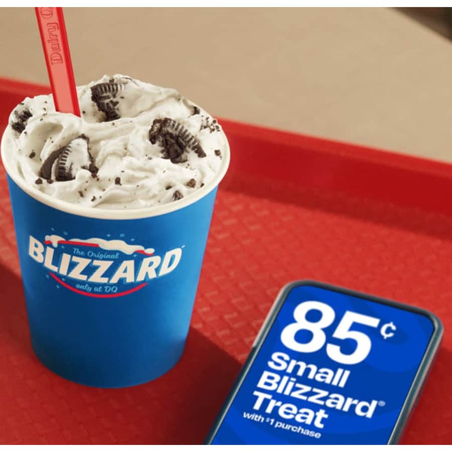 Dairy Queen Small Blizzard: 85 cents w/ $1 purchase Dairy Queen Small Blizzard: 85 cents w/ $1 purchase