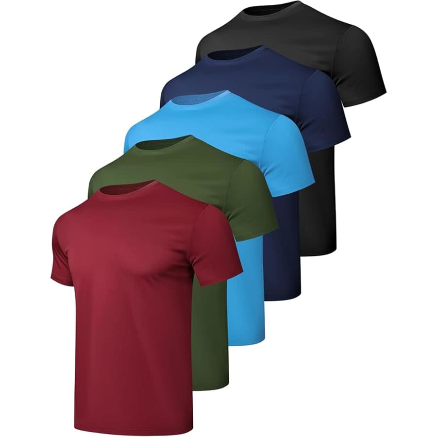 Men's Quick Dry Workout T-Shirt 5-Pack: From $18 Men's Quick Dry Workout T-Shirt 5-Pack: From $18