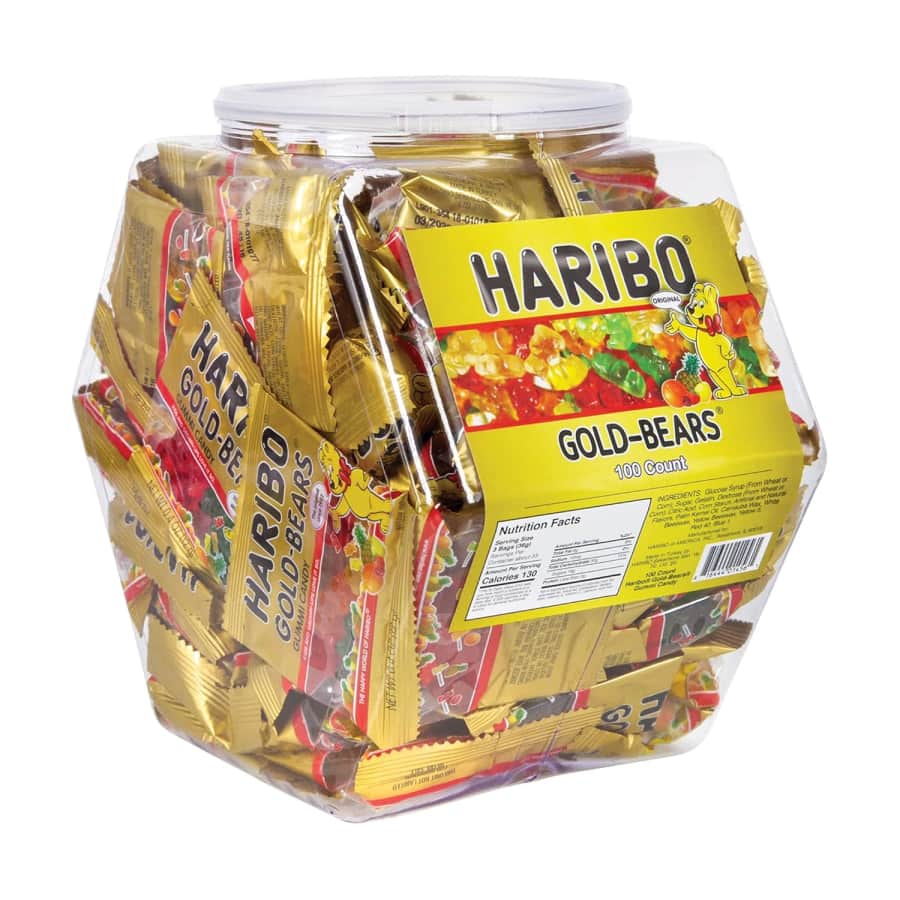 Haribo Gummy Bears Fun Size Candy 100-Pack: $25 Haribo Gummy Bears Fun Size Candy 100-Pack: $25