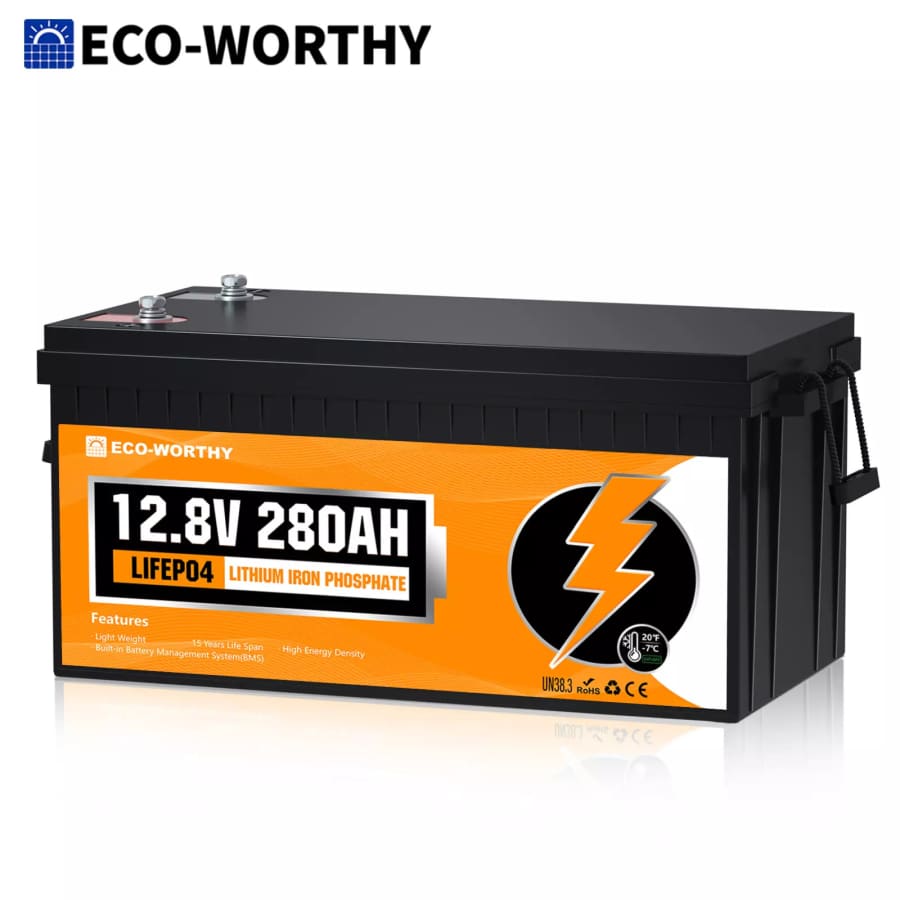 Eco-Worthy 12.8V 280Ah LiFePO4 Lithium Battery: $328 Eco-Worthy 12.8V 280Ah LiFePO4 Lithium Battery: $328