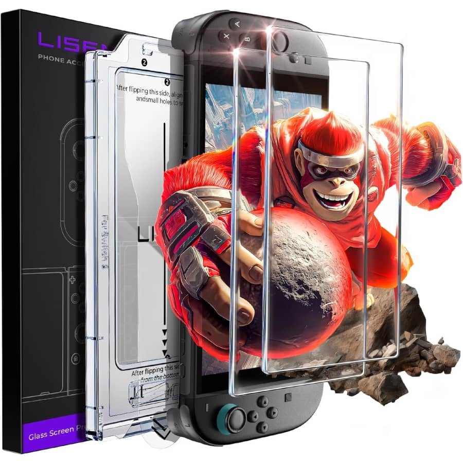 Lisen Tempered Glass Screen Protectors 2-Pack for Nintendo Switch 2: $8.99