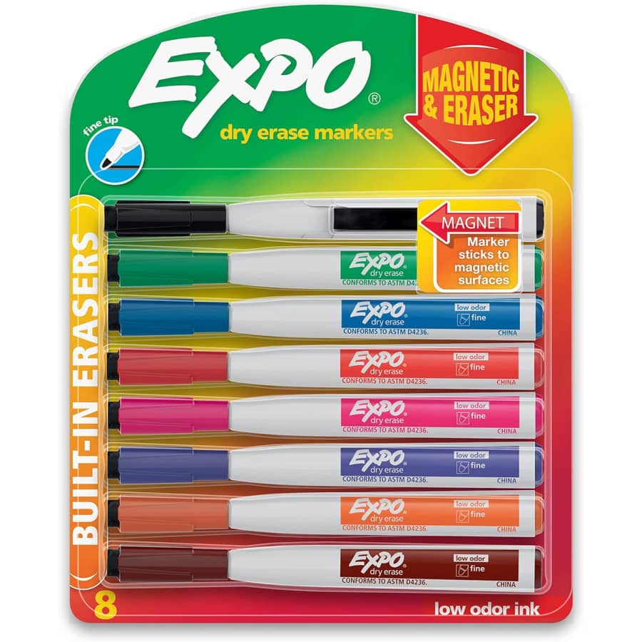Expo Magnetic Fine Tip Dry Erase Markers 8-Count: $7.30