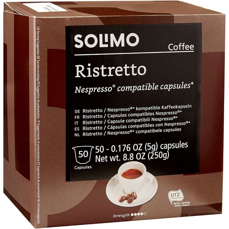 Solimo 50-Count Ristretto Capsules: $13.99